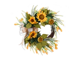 Laxiscreed Coroa De Girassol Artificial Em Seda Para Porta E Parede, Decoração Elegante