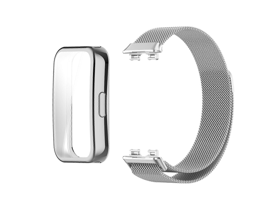 Capa Protetora De Tpu Com Cobertura Total, Pulseira De Metal Magnética Milanesa Para Huawei Band 10 / 9 / 8