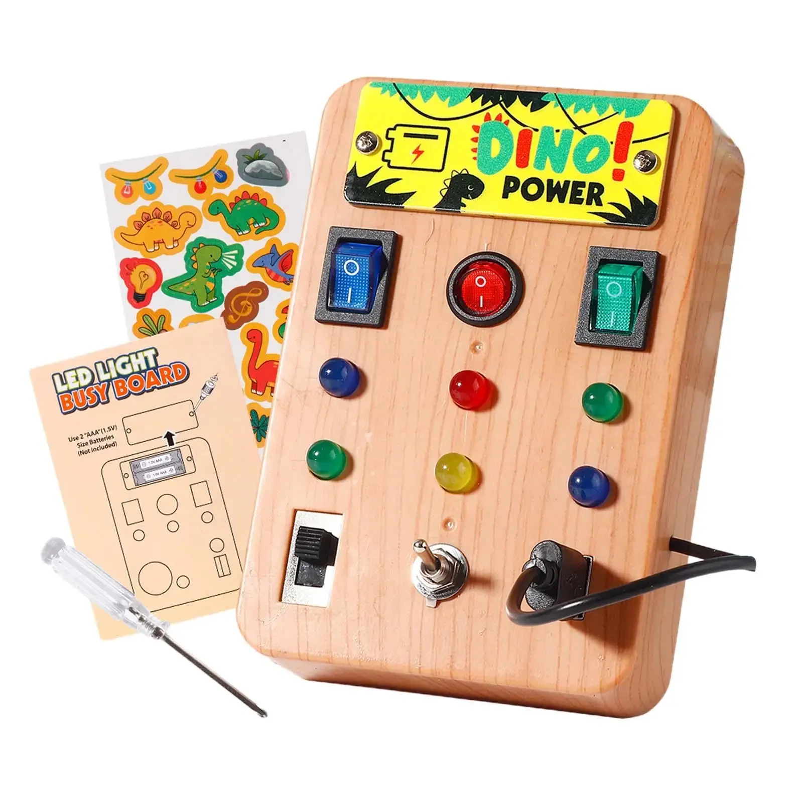 (trompete) Montessori Led Light Para Crianças, Busy Board, Poder De Comutação Analógico, Brinquedos De Aprendizagem Precoce