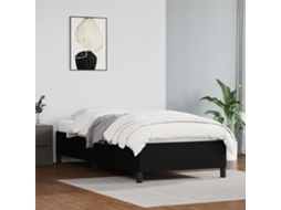 Estrutura De Cama 100x200 Cm Couro Artificial Preto