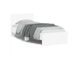 Vidaxl Estrutura De Cama C/ Cabeceira E Luzes Led 90x190 Cm Branco