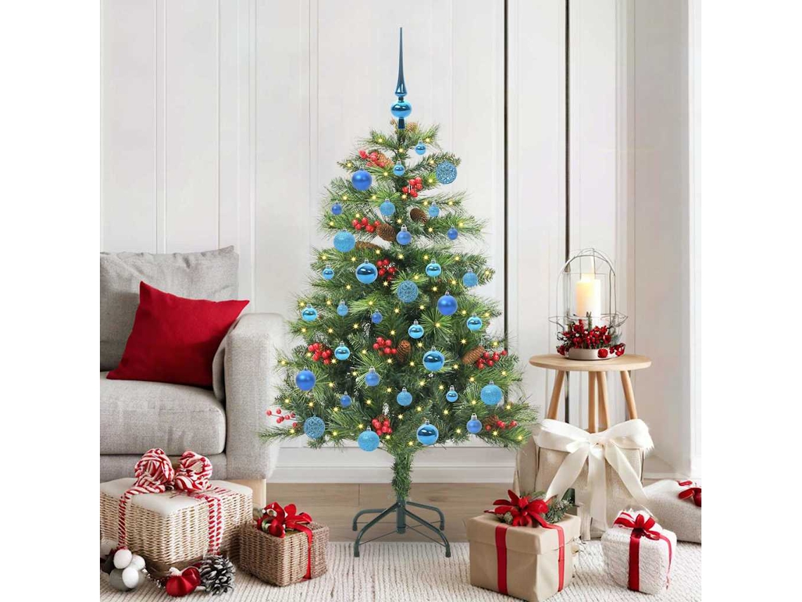 Vidaxl Árvore De Natal Artificial 150 Led Branco Quente Pvc E Metal