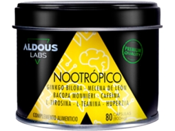 Suplemento Alimentar Nootrópico com Ginkgo Biloba, Lion's Mane, Cafeína, Bacopa, Tirosina, Teanina e Huperzine A
