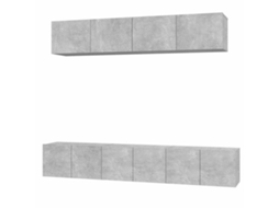 Conjunto de Tv Moveis 5 Peças Madeira Processada Cinzento Cimento MAISON EXCLUSIVE