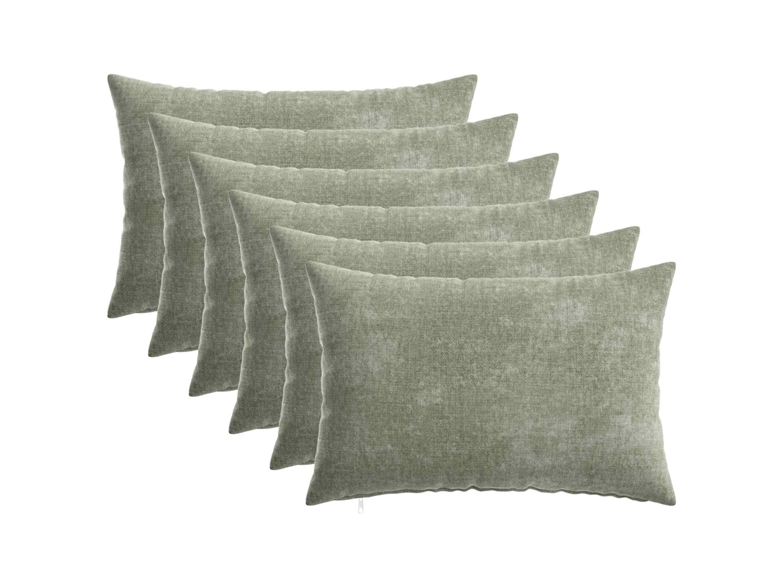 Vidaxl Capa Almofada 6 Unid. Heerlen Verde 30 X 50 Cm Tecido Chenille