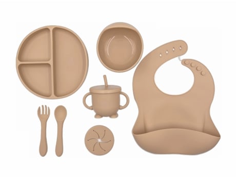 Conjunto de alimentação de silicone - BLW ESSENTIALS - Conjunto de 8 peças para desmame