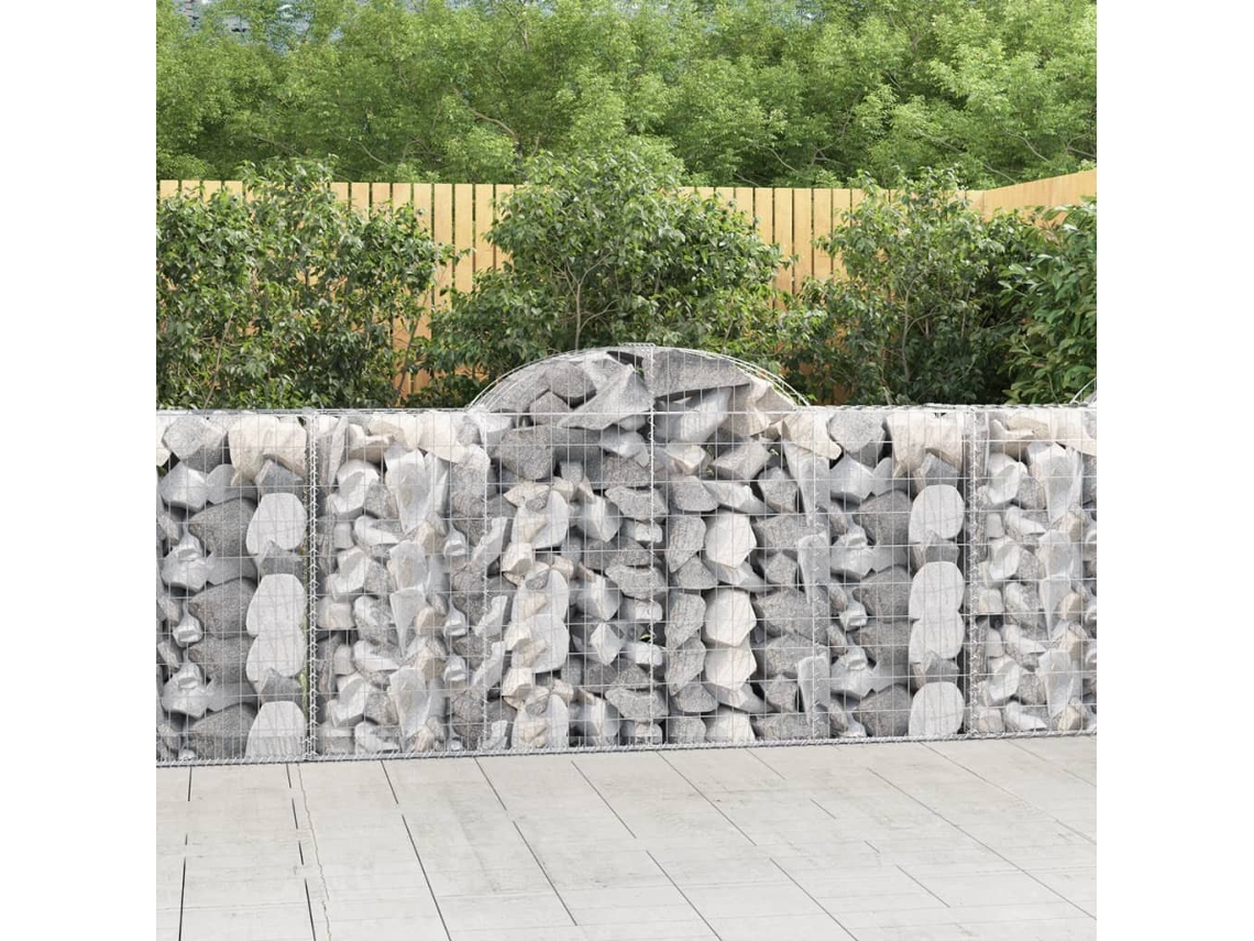 Vidaxl Cestos Gabião Arqueados 14 Pcs 200x50x100/120 Ferro Galvanizado
