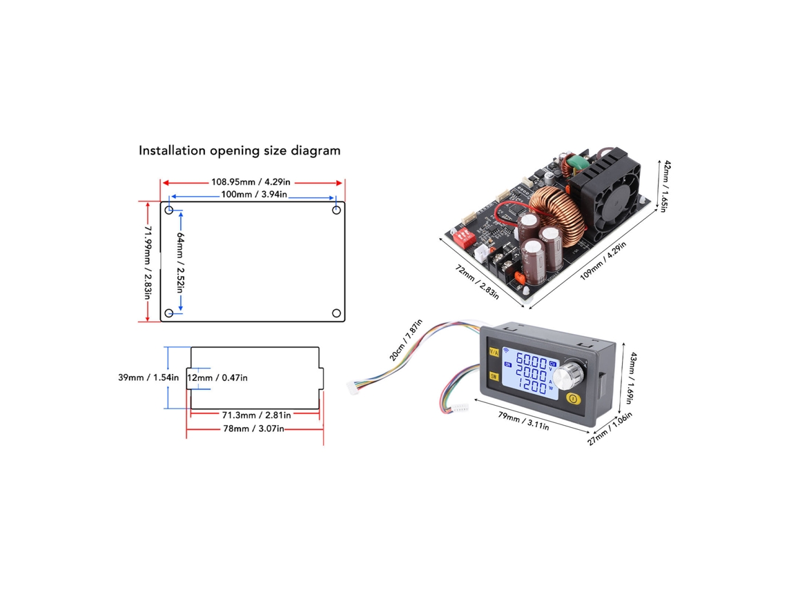 Modulo Fonte Cnc Xy6020l 60v 20a 1200w Regulável Cc Com Saída 5v-60v