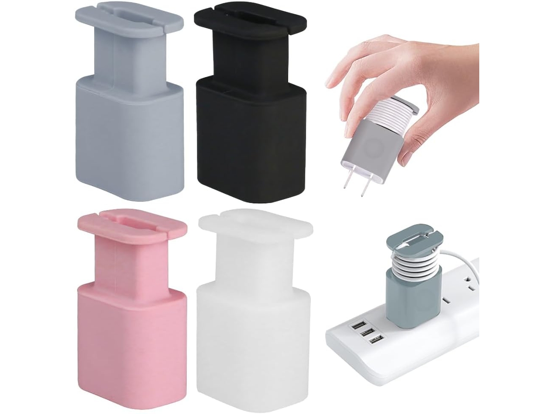 Protetor De Carregador Silicone 2 Em 1, Enrolador Cabo Dados 2024,