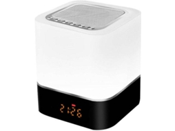 Abajur Bluetooth 5em1 Usb Touch Light Recarregável Despertador Digital 12/24h Viva Voz Mp3 Branco Yizhood