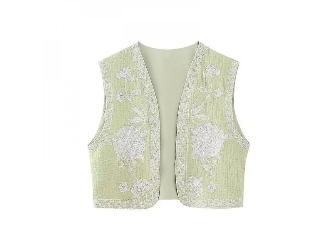 Rebe-chaleco De Mulher Estilo Étnico Vintage Com Bordado Floral Curto Para Verão Casual L Style-4