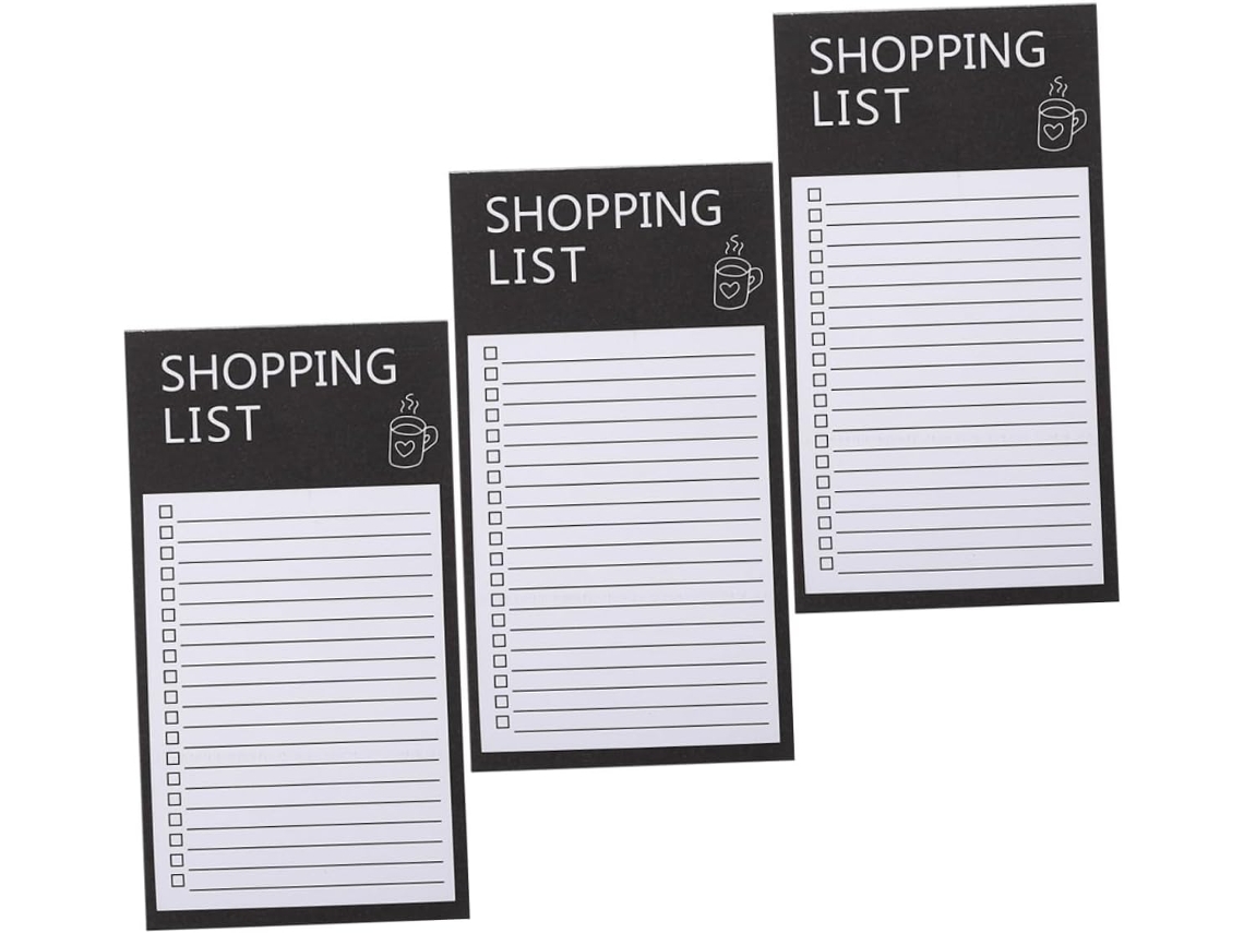 Bloc-notes Magnétique Noir Portátil Em Papel 3 Cadernos Para Planejamento De Lista De Cursos Prática E
