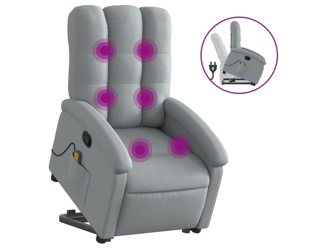 Stand Up Massage Recliner Chair, Stand Up Massage Recliner Chairs Vidaxl Cinzeto Tecido