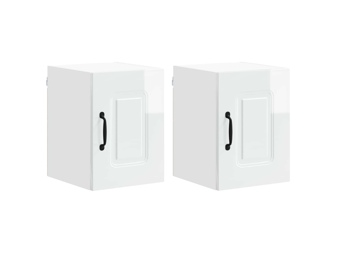 Armário de Cozinha Kalmar 2 Pcs Branco Brilhante MAISON EXCLUSIVE