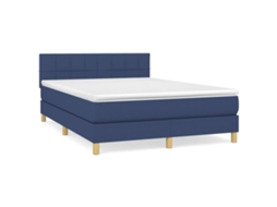 Box Spring Bed, Box Spring Beds Vidaxl Azul Tecido (140 X 190 Cm)