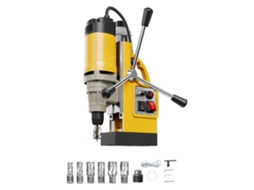 Furadeira magnética com velocidade de 0 a 650 rpm, força de 12800 NE, funções de rosqueamento e corte. Tekmaquinas.