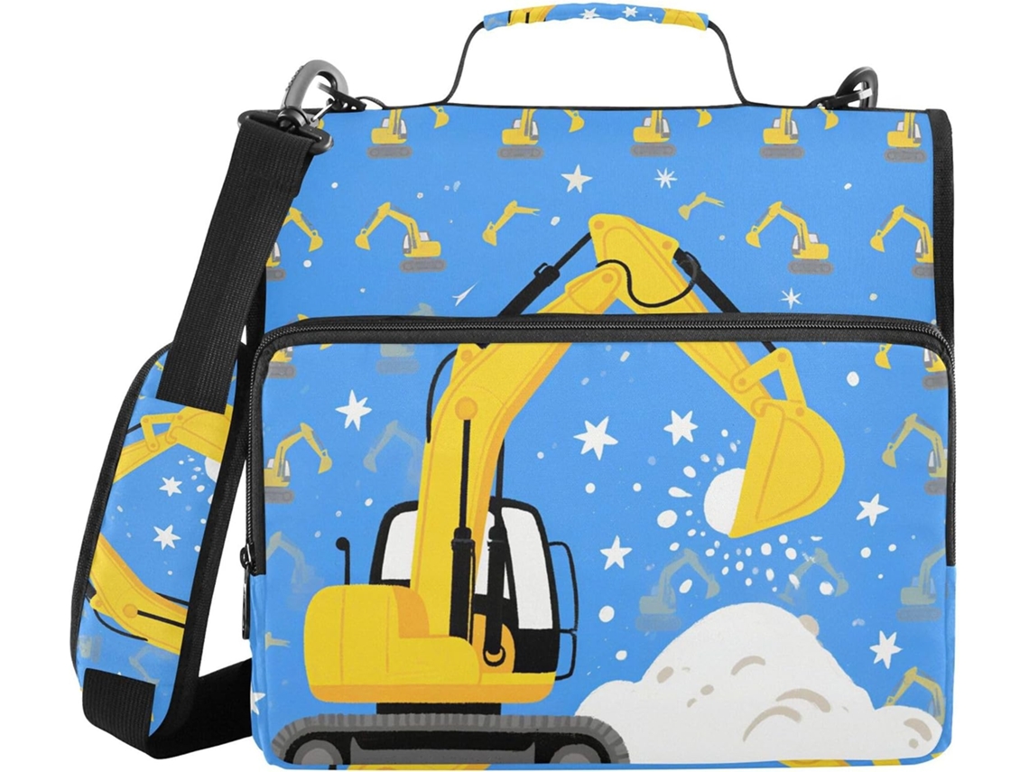 Pasta Com Alça De Ombro E Fecho Zíper, Fácil De Transportar, 3, 8cm 1, 5 Polegadas, Bolsa Organizadora Com 3 Argolas