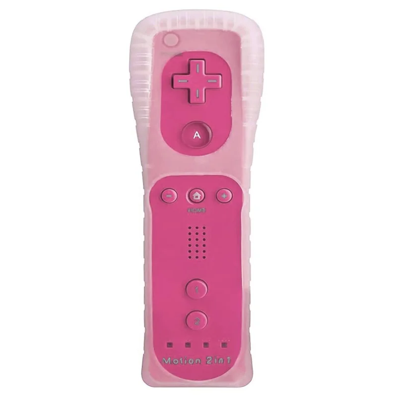 Comando Zruxe Para Nintendo Wii Motion 2-em-1 Sem Fios Com Capa De Silicone E Pulseira - Rosa