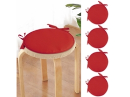 Almofadas redondas vermelhas para cadeiras de jardim