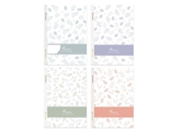 Caderno Sem Espiral, Folhas Largas 40/80, Capa Laminada Durável, 4 Unidades, Formato B5 Rnemitery