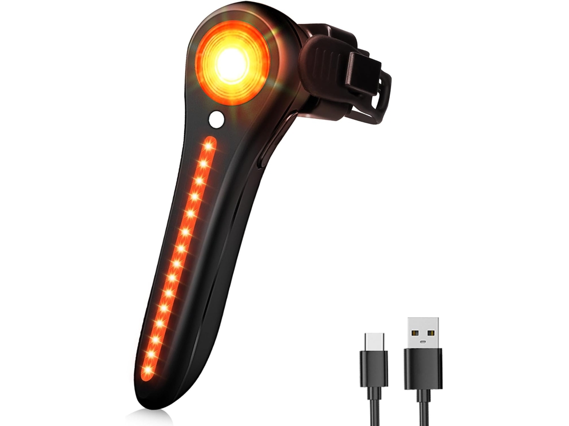 Lanterna Traseira Inteligente Para Bicicleta Com Sensor De Luz Freio,