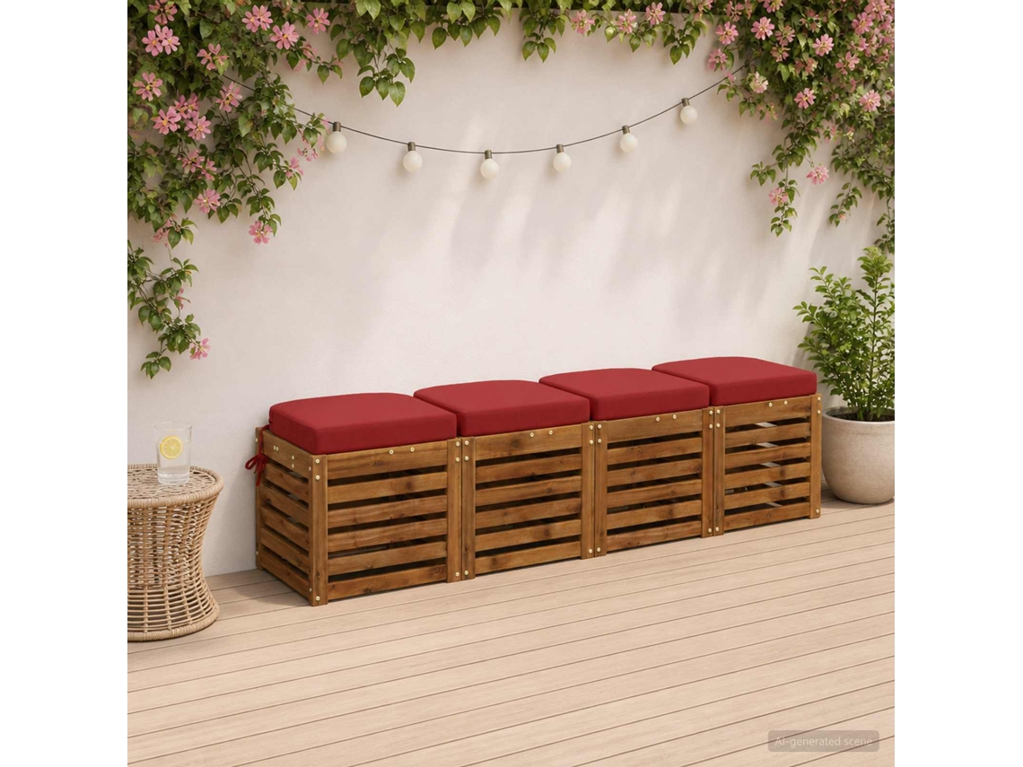 Vidaxl Conjunto De Almofadas Para Assento De 4 Peças Soest 4 Pcs