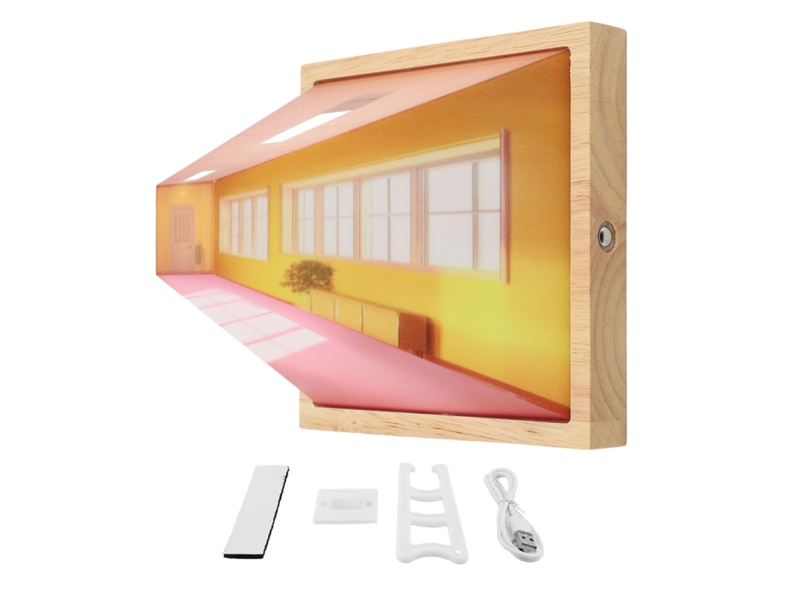 Luz Noturna 3d a Olho Nu com Ilusão Óptica Mural Usb Led Decorativa
