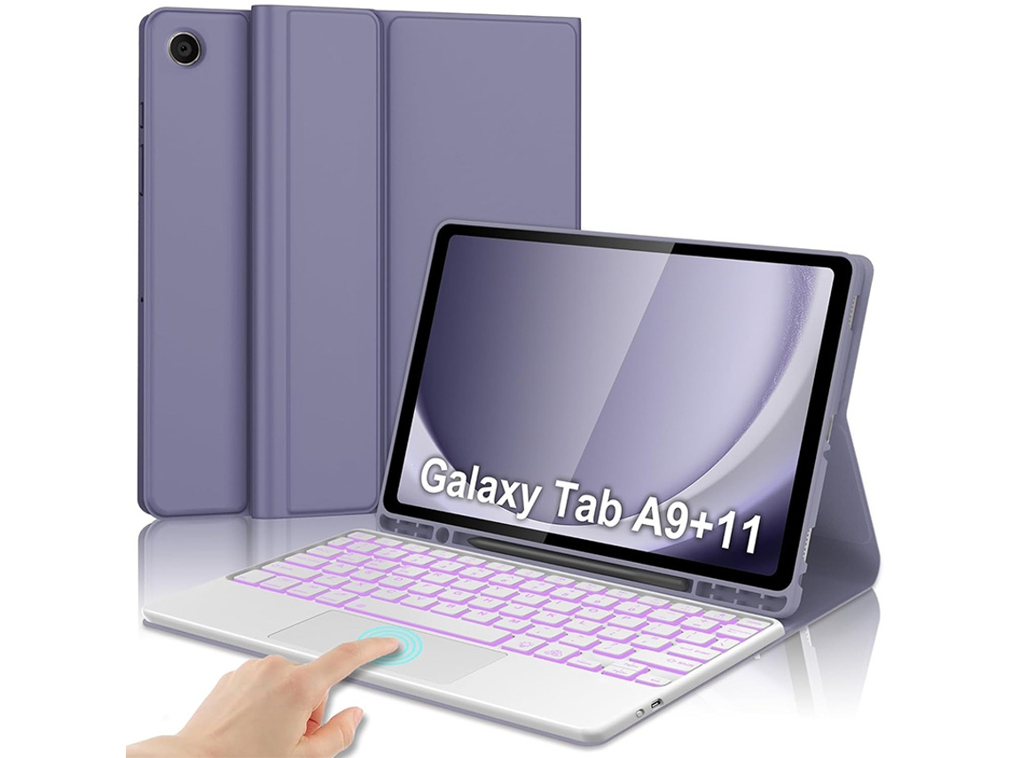 Capa Teclado CUICH para Samsung Galaxy Tab A11Plus(2025)/A9 Plus 11 Polegadas com Teclado Touch-Backlit (Roxo Escuro) 