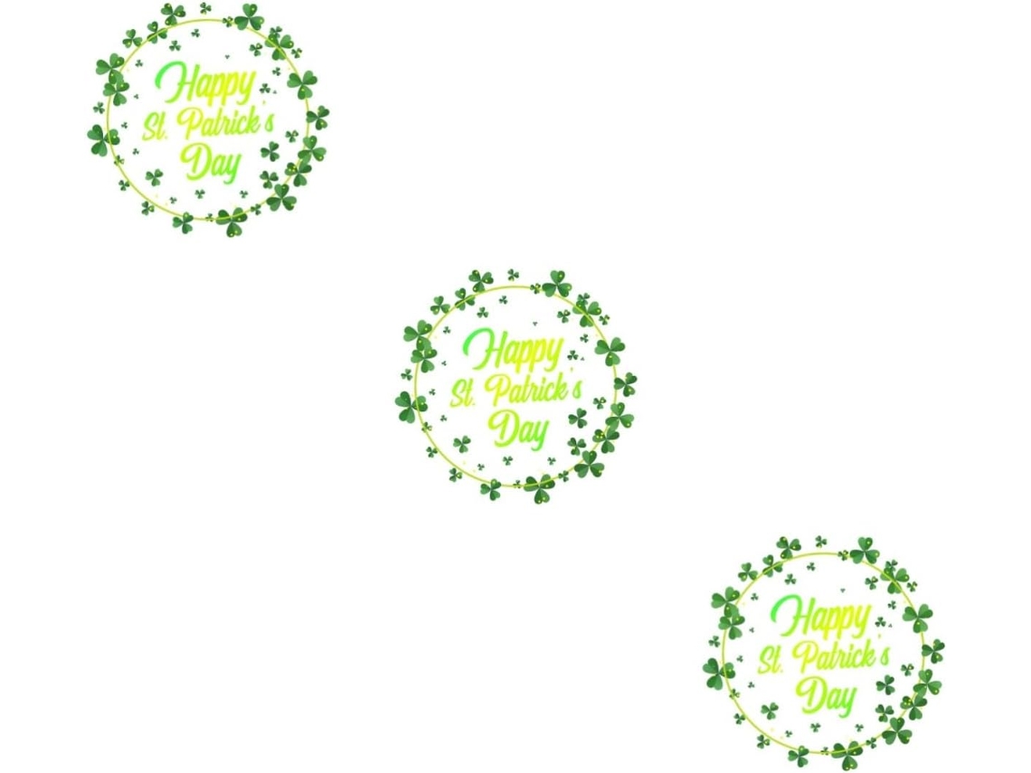 Conjunto De 3 Adesivos Decorativos Para Janelas Em Formato De Trevo Para O Dia De São Patrício.