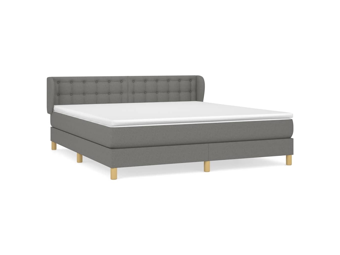 Cama com Molas/Colchão 180x200 Cm em Tecido Cinzento Escuro MAISON EXCLUSIVE
