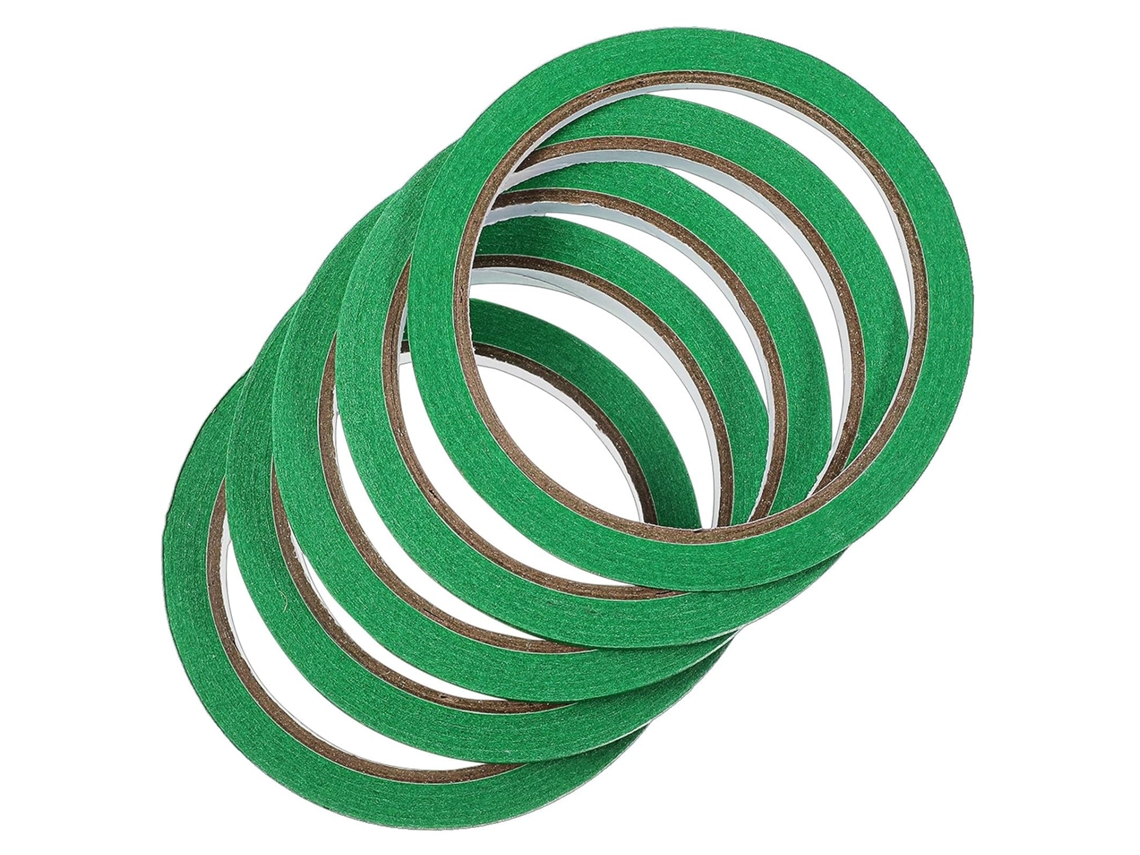 Solustre 6 Rolos De Fita Adesiva Verde De Papel Crepom - Fita Adesiva Versátil Para Projetos Diy Com Etiquetas