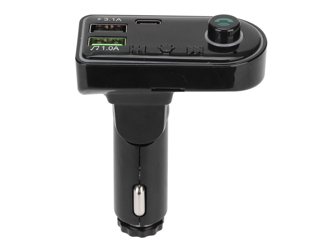 Mali transmissor Fm Bluetooth Carro Mp3 com Luz de Ambiente e Carregador Usb Duplo | S/MARCA