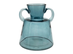 ORIGEN Home Decor Vaso de cristal com alças Vasos e Porta-velas Vaso Amarelo - 17x15x15cm
