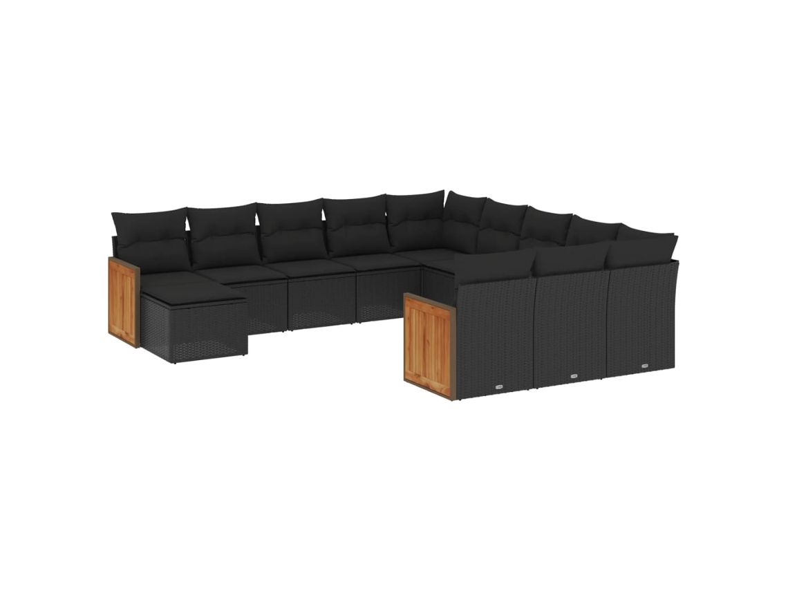 Garden Sofa Set, Garden Sofa Sets Vidaxl Preto Rattan / Vime (n/a)