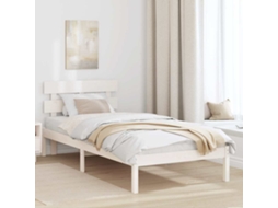 Vidaxl Estrutura Da Cama Branco 75 X 190 Cm Madeira De Pinho Maciça