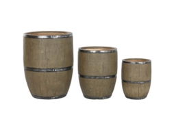 Plantador Home Esprit Castanho Magnésio Cottage 47 X 47 X 61 Cm (3 Peças)