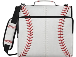 Bolsa de armazenamento Argolas Paste With Seed In Baseball Ball Format, Branca, With Zipper And Shoulder Strap