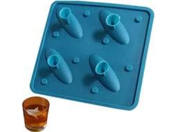 Formas De Gelo Reutilizáveis De Silicone Com 4 Cavidades Em Formato De Tubarão.