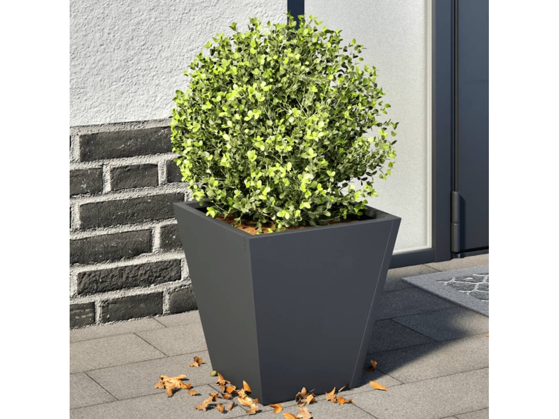 Vidaxl Vaso/floreira De Jardim 2 Pcs 30x30x30 Cm Aço Antracite
