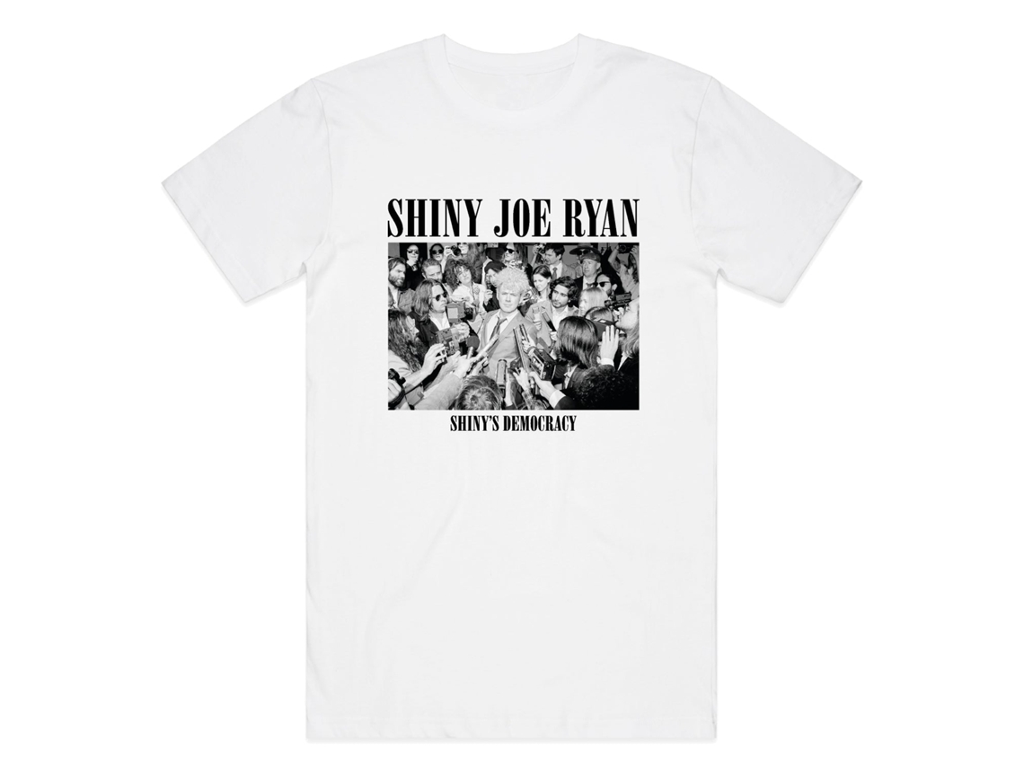 Camiseta Shiny Joe Ryan Shiny's Democracy ROCKINSTONE Unissex Adulto Mais Vendida Tamanho: XXL