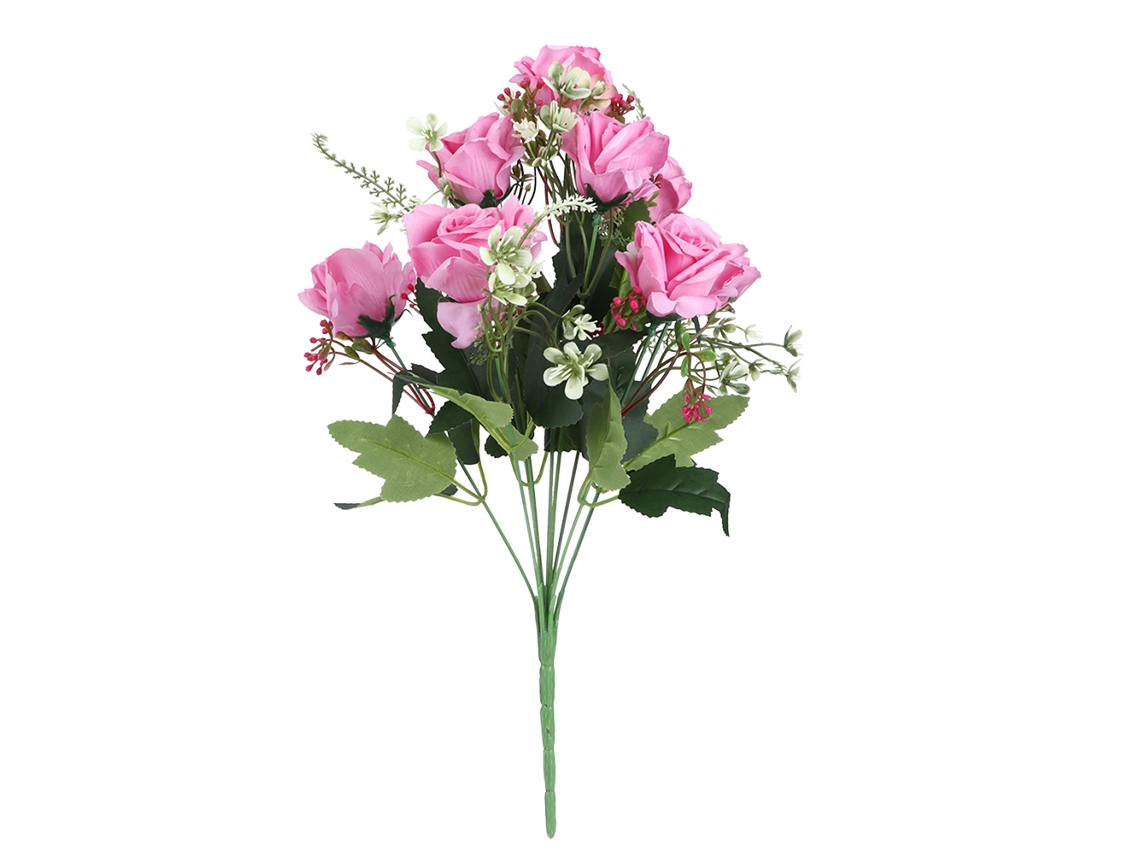Rosa Artificial de Plástico Simulada Bouquet 41cm Decor Casa Jardim Festas Casamentos | S/MARCA