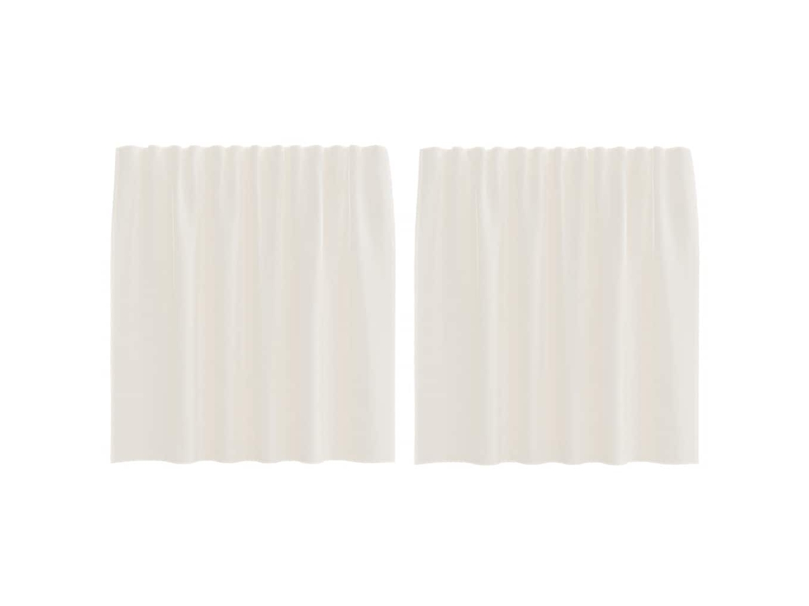 Cortinas de Voile com Bolsos para Varão 2 Pcs Creme MAISON EXCLUSIVE