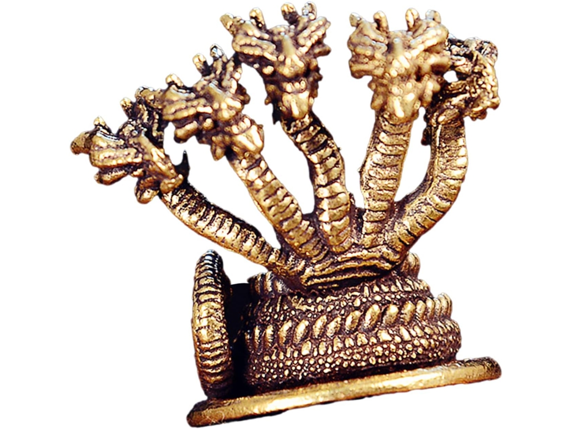 Escultura de Cobra de Bronze com Cinco Cabeças, SFUSHOS