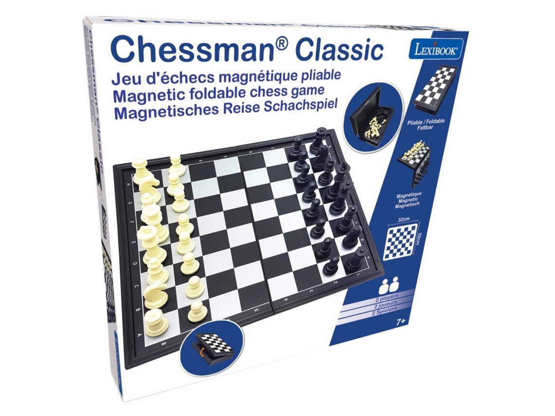 Jogo de Xadrez LEXIBOOK Chessman® Classic Magnético e Dobrável  Preto/Argento Cgm320 (Idade Mínima Recomendada: 3 anos)