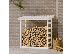 Vidaxl Suporte Para Lenha 108x64,5x110 Cm Pinho Maciço Branco