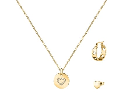 Collier A Pequena História Lps20asd02 Aço Dourado Óxido De Zircônio Conjunto De Brincos La Petite Story