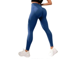 Leggings Anticelulitis 3d De Cintura Alta, Levanta Glúteos Y Control Abdominal Para Gimnasia Y Ejercicio Azul Gris S