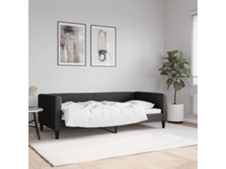 Vidaxl Sofá-cama 90x190 Cm Tecido Preto