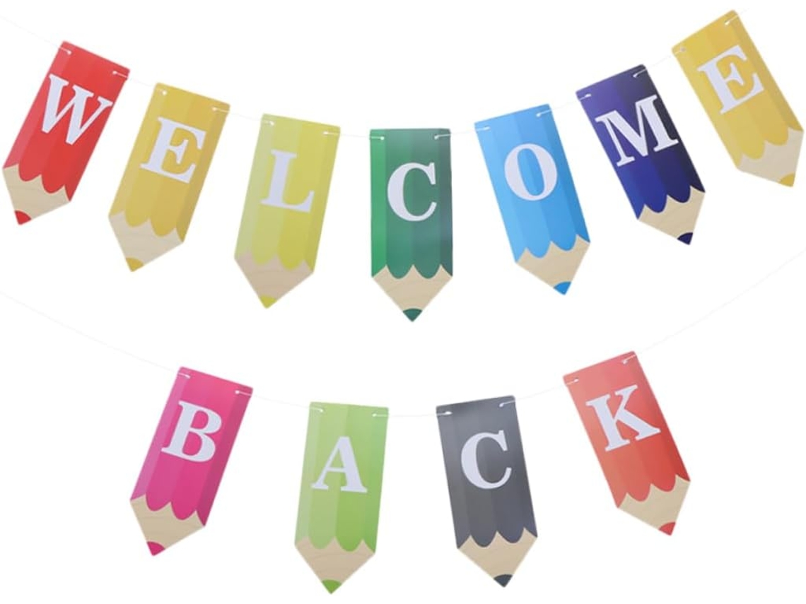 Banner De Boas Vindas Com Letras Desenhadas A Lápis Para Decoração Escolar E Festa