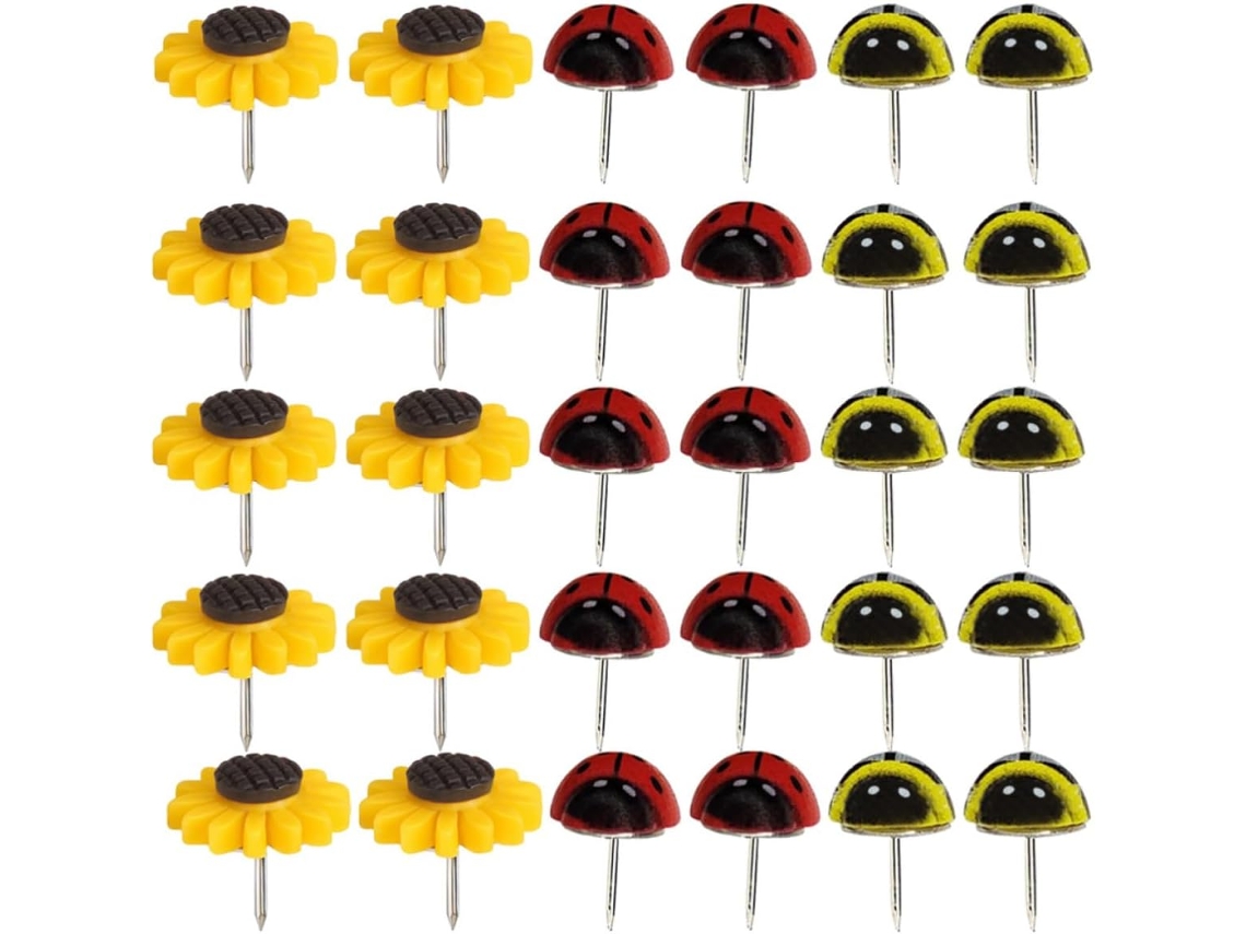 Tachinhas Multifuncionais Pequenas Shineofi, Design Original De Abelha E Joaninha, 30 Tachinhas De Plástico Delicadas